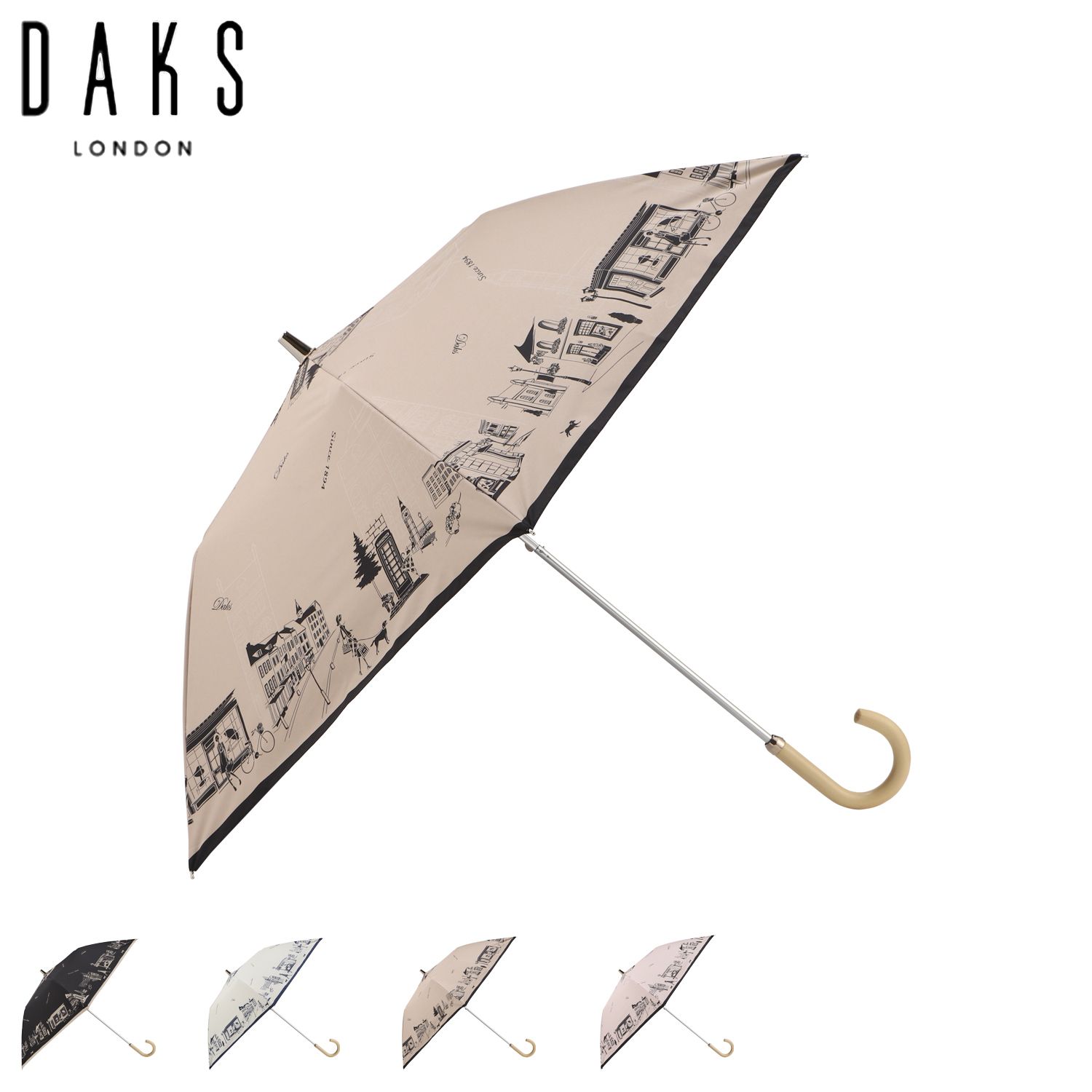 ダックス DAKS 日傘 雨傘 晴雨兼用 折りたたみ傘 2段 レディース 50cm UVカット 遮光 紫外線対策 22-125-12215-51