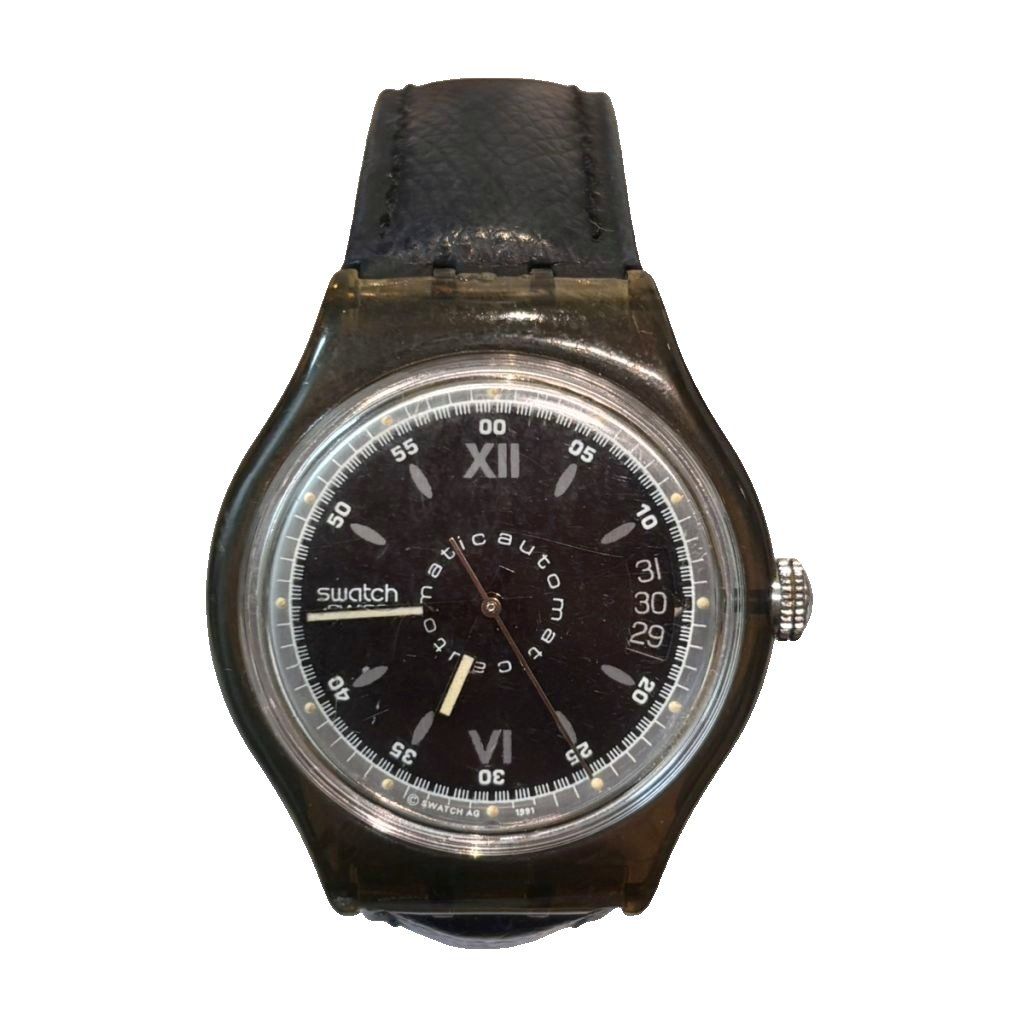 スウォッチ SWATCH 自動巻き 腕時計 黒 ブラック - メルカリ