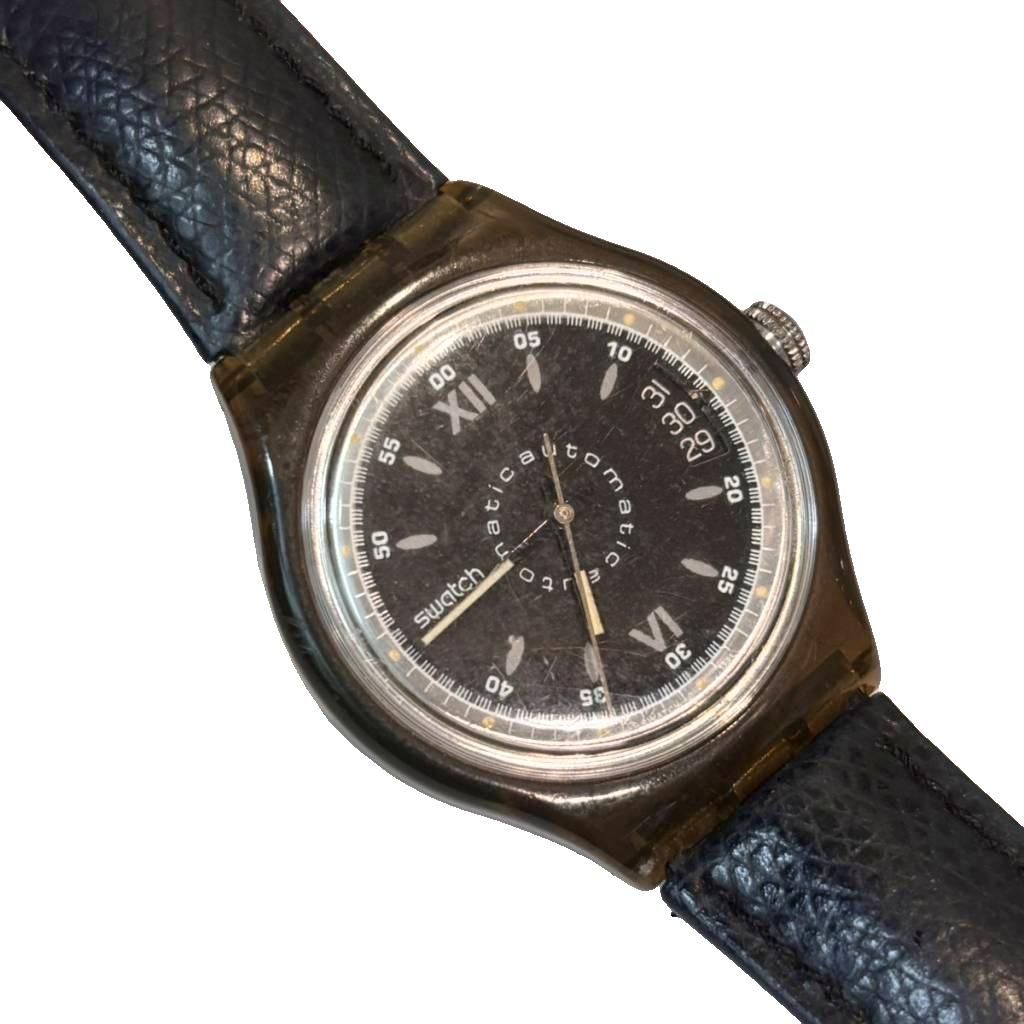 スウォッチ SWATCH 自動巻き 腕時計 黒 ブラック - メルカリ