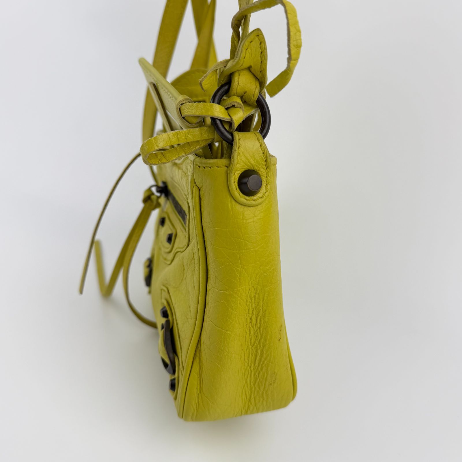 中古】BALENCIAGA バレンシアガ ショルダーバッグ イエロー レザー 