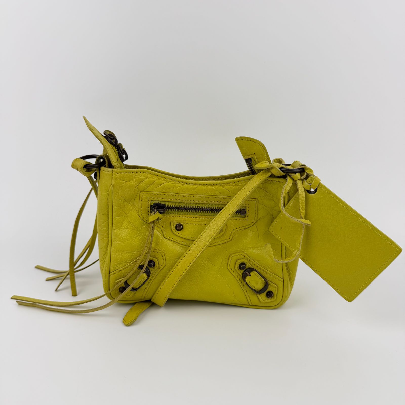 中古】BALENCIAGA バレンシアガ ショルダーバッグ イエロー レザー 