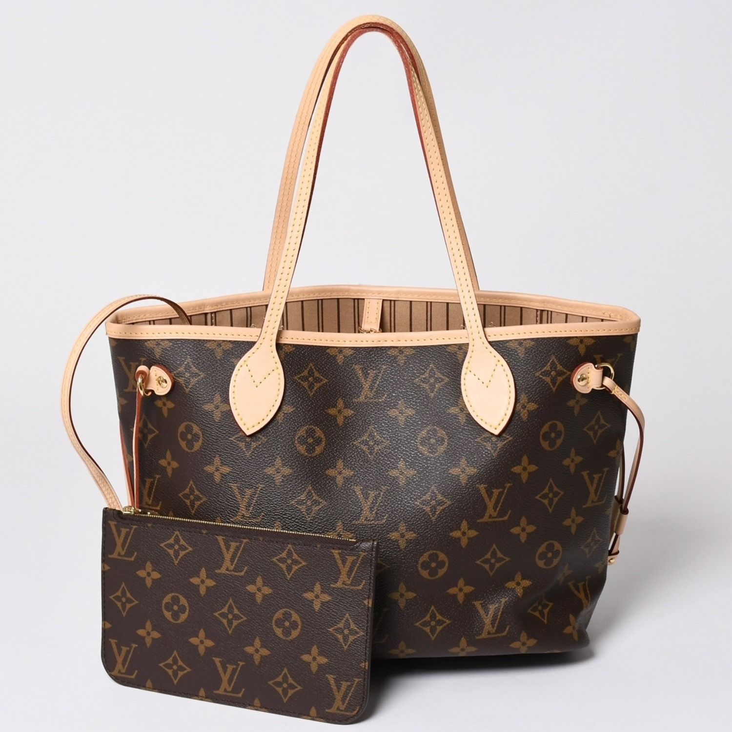 M*N様 LOUIS VUITTON ダークブラウン レザー ハンドバッグ 中型 極美品 LOUIS VUITTON ルイヴィトン モノグラム ネヴァーフルPM