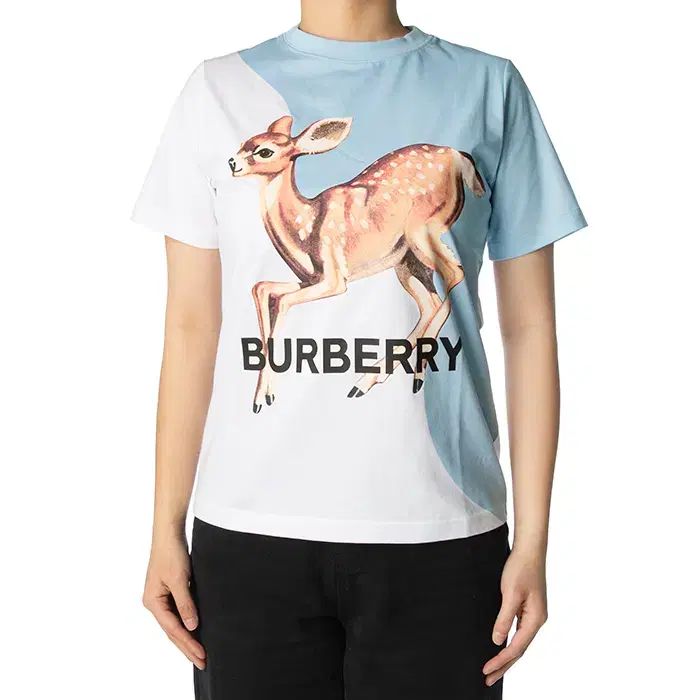 バーバリー キッズ プリンティング Tシャツ ブルー 8050307