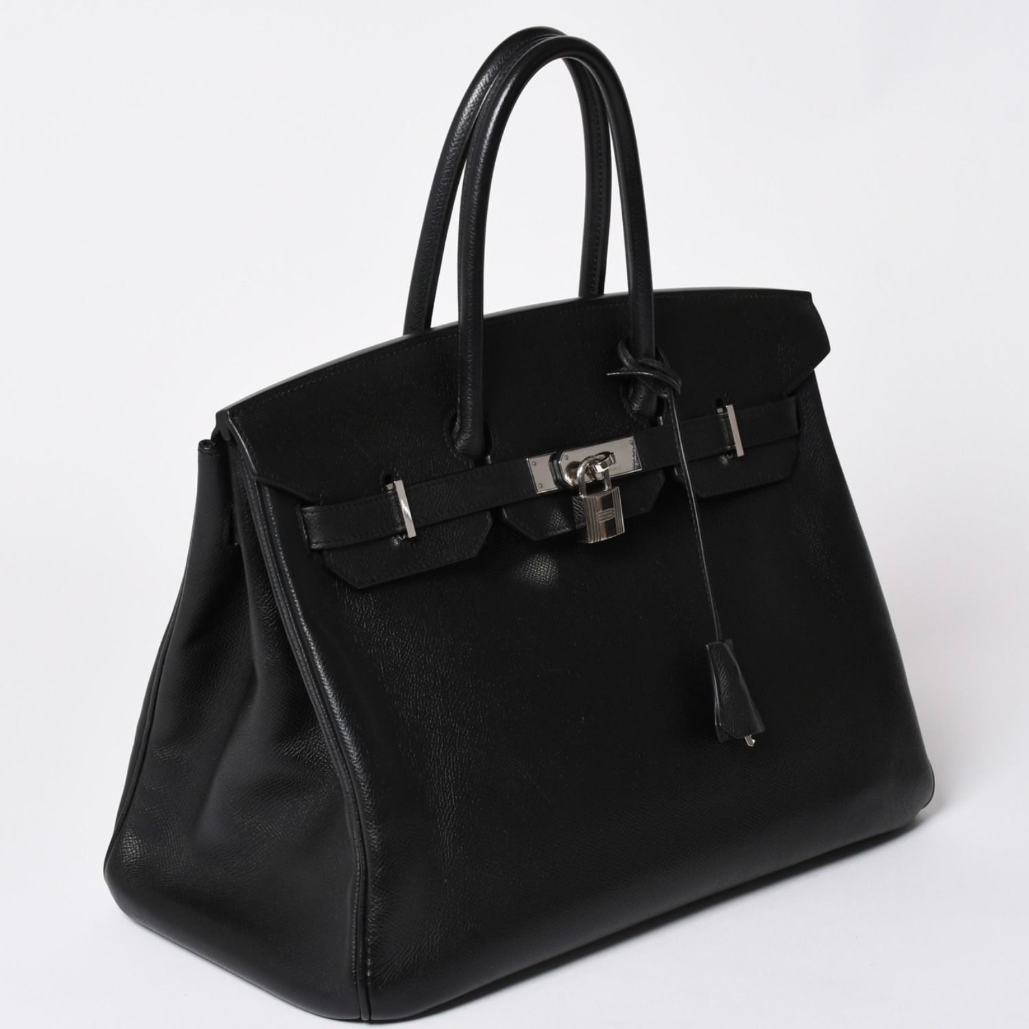 極美品 HERMES エルメス BIRKIN バーキン35 ブラック ゴールド金具 ヴォーエプソン ハンドバッグ □M刻印 中古 4a002717