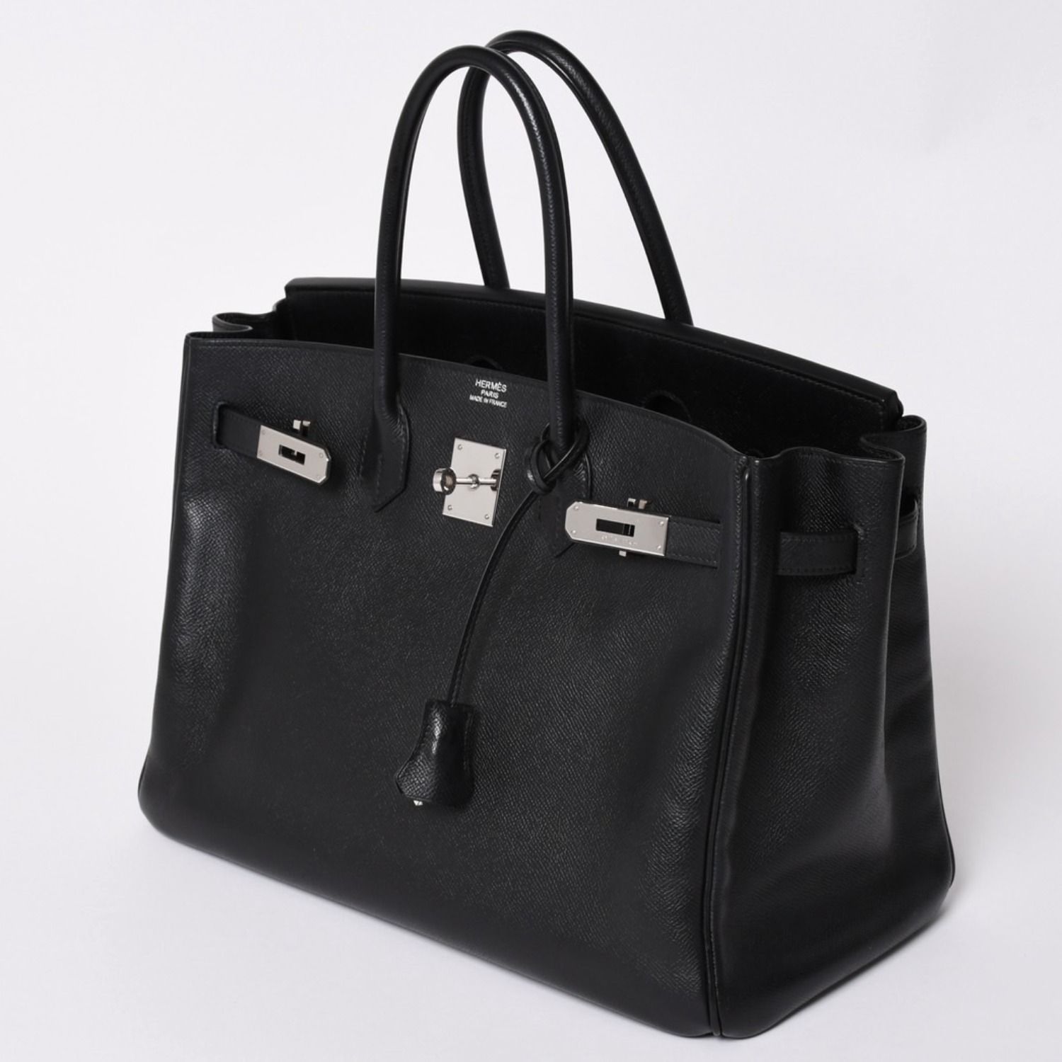 極美品 HERMES エルメス BIRKIN バーキン35 ブラック ゴールド金具 ヴォーエプソン ハンドバッグ □M刻印 中古 4a002717