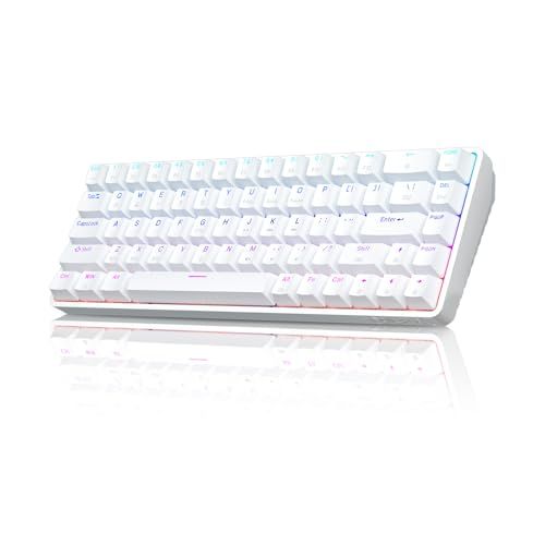 Dierya DK68 ワイヤレス ゲーミング キーボード-2.4G/Bluetooth/USB-C接続 60%配列 68キー 青軸 メカニカル キーボード、3000mAhバッテリー RGBバックライト 全キー無衝突 Windows/Mac/ 911edd59