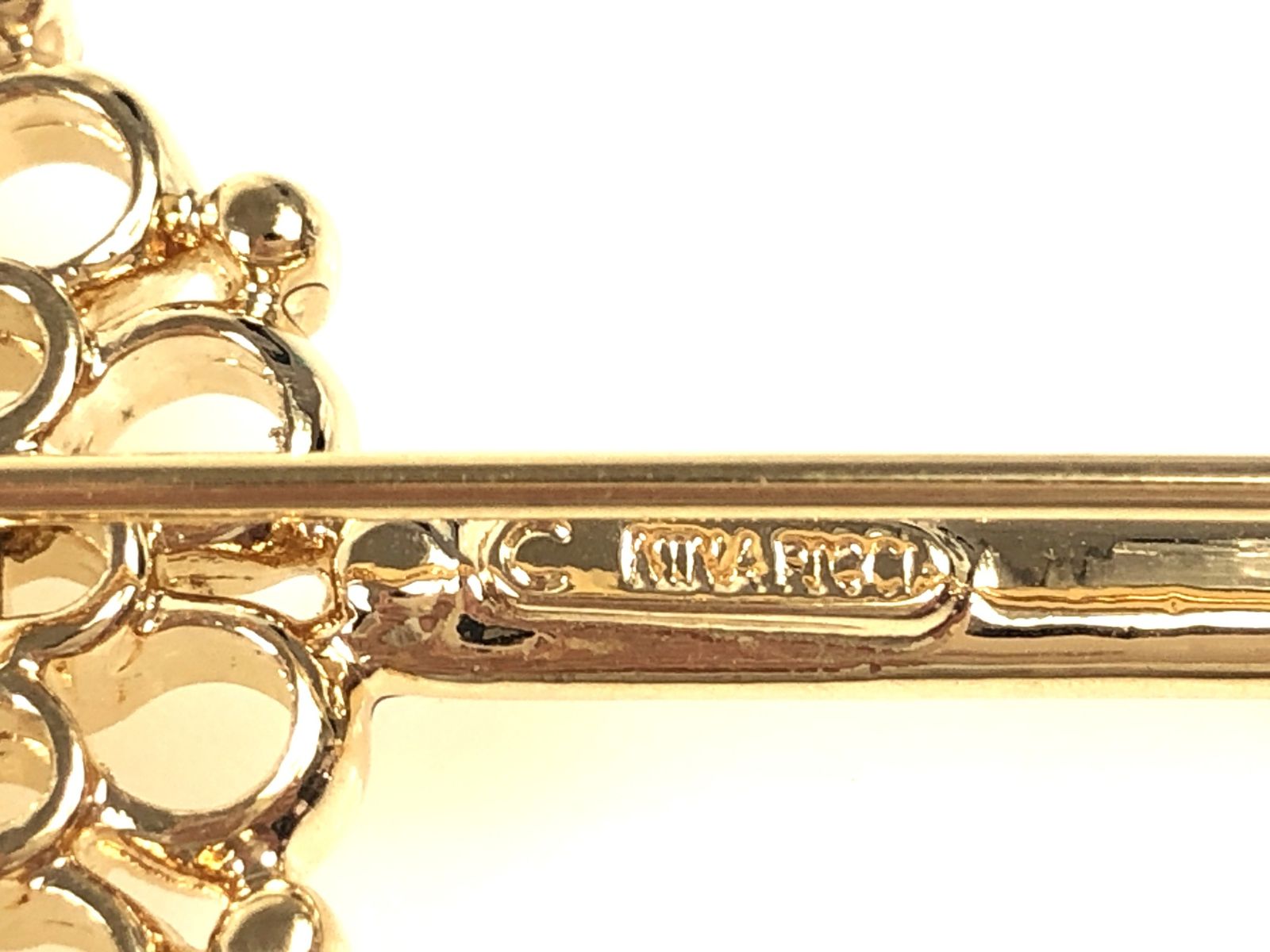 ニナリッチ NINA RICCI ラインストーン ブローチ 全長：約6.5cm