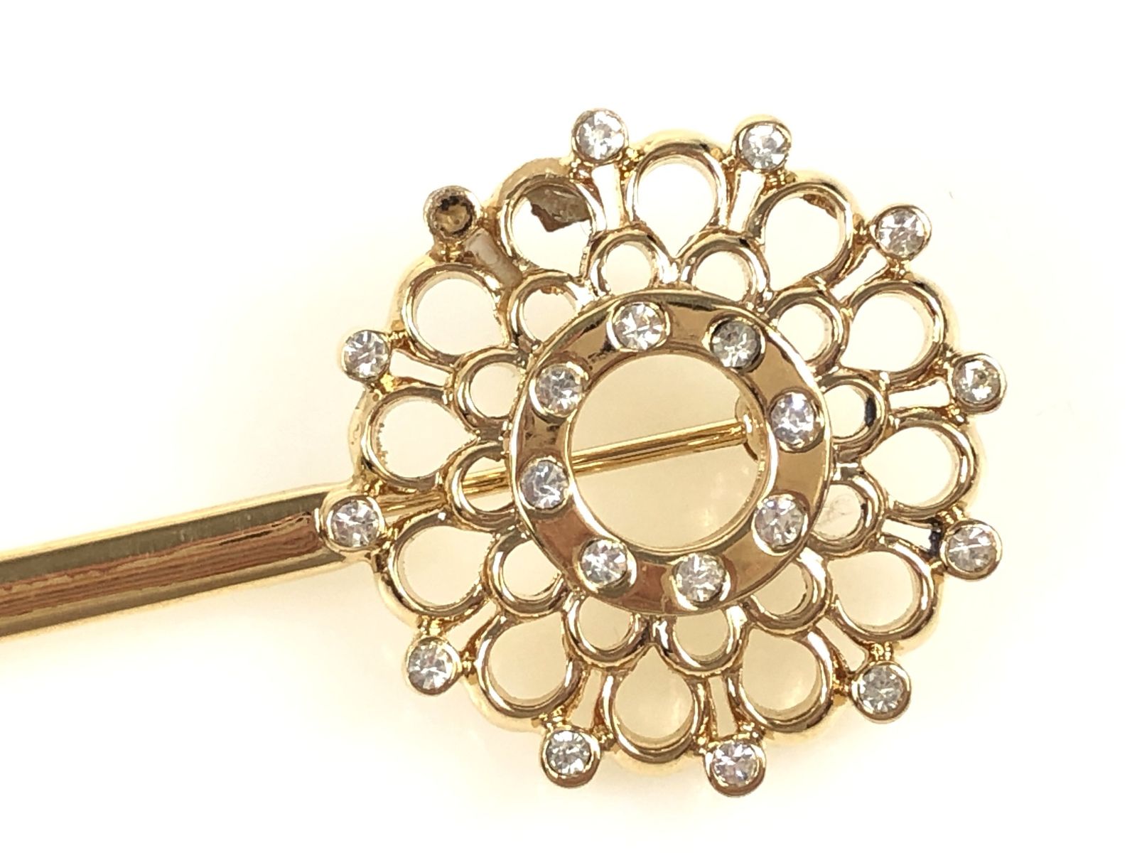 ニナリッチ NINA RICCI ラインストーン ブローチ 全長：約6.5cm