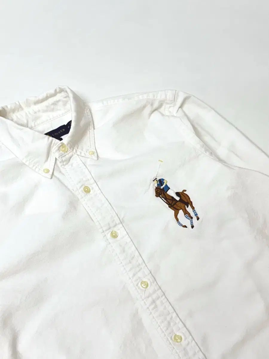 Polo ポロ ラルフローレン マルチカラー ビックポニー オックスフォード 白 シャツ