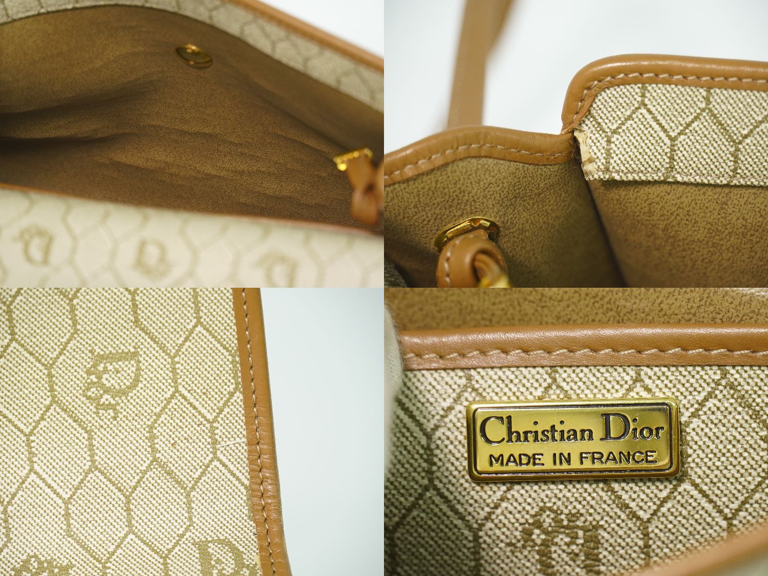 本物 クリスチャン ディオール Christian Dior ハニカム柄 ショルダー