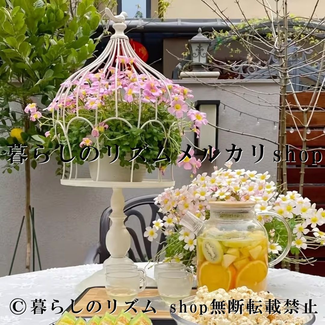 バードケージ フラワースタンド メタル プランタースタンド ガーデンラック 鳥かご風 花台 観葉植物 多肉植物 ハーブ 植物ディスプレイ 屋外 屋内 バルコニー パティオ ガーデニング雑貨 アイアンラック ガーデンインテリア アンティーク調