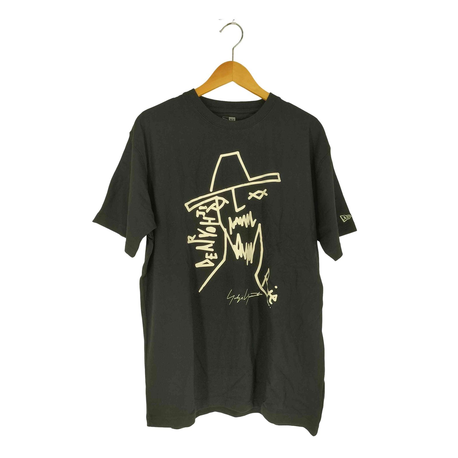 【美品✨】ヨウジヤマモト プールオム ガーメントダイTシャツ タイダイ風 英字L ヨウジヤマモトプールオム Yohji Yamamoto POUR HOMME 16~17aw S/S