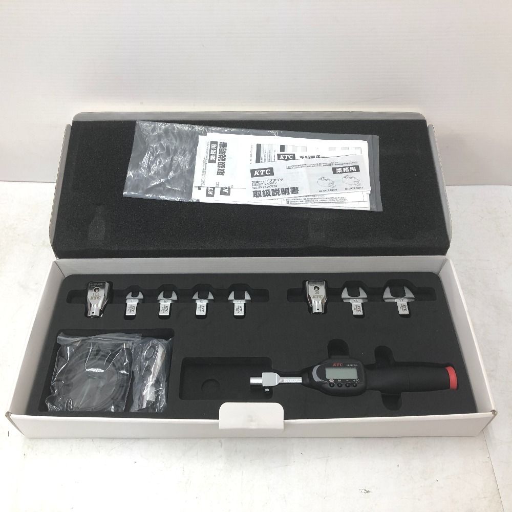 KTC 京都機械工具 デジラチェ Type rechargeable 充電式スパナ交換ヘッドセット 17～85N・m ラチェットヘッド付 TGEKR085S09 中古美品