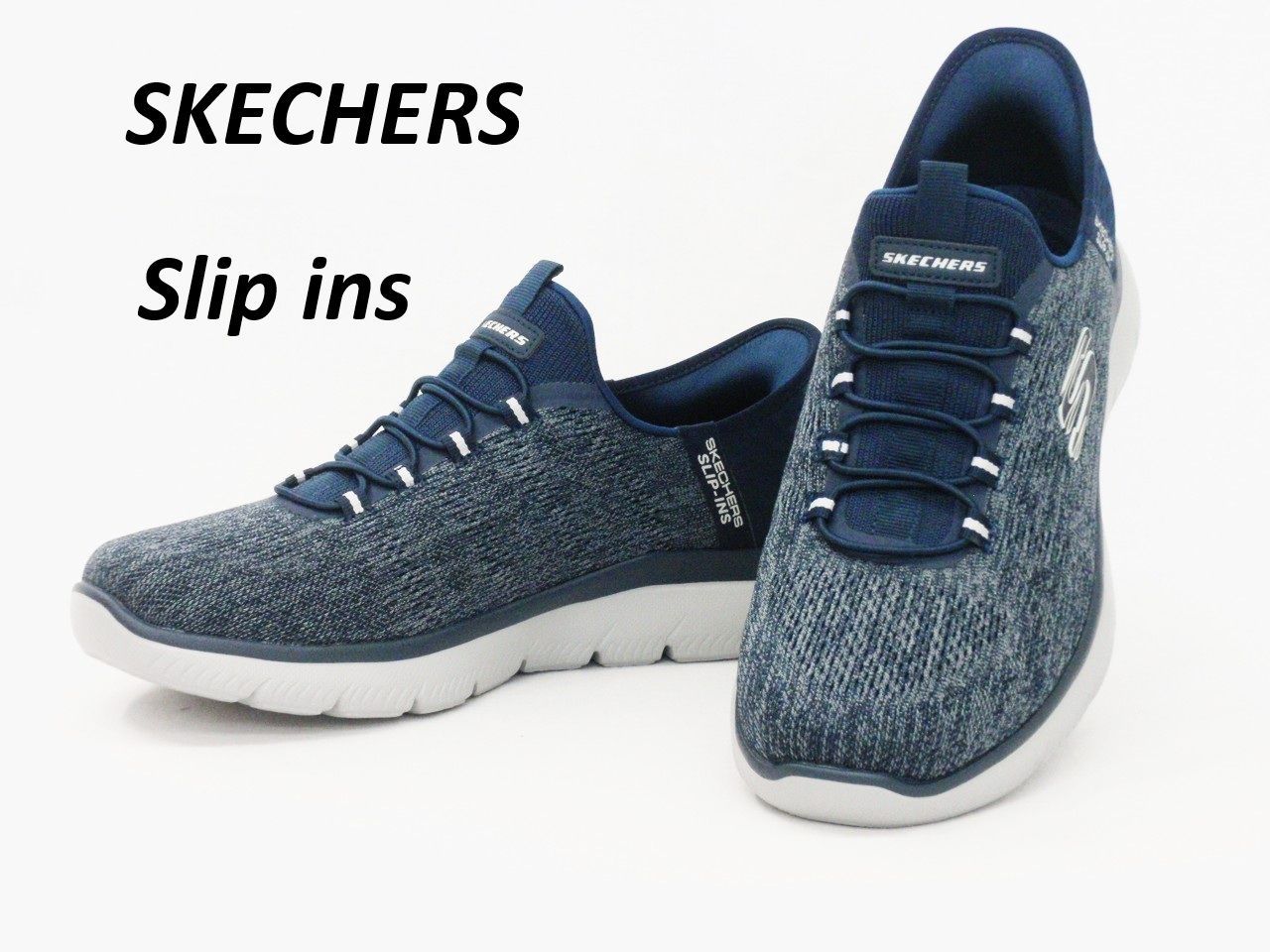 メンズ スケッチャーズ SKECHERS スリップインズ 232469W ネービー 26.0cm(US8) 幅広 ワイド メモリーフォーム Slip ins MEMORY FOAM