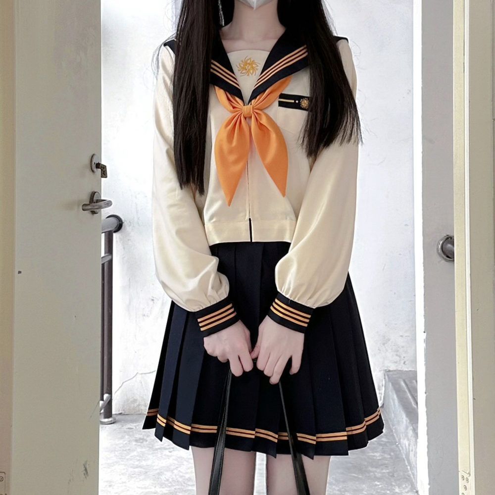 セーラー服 女子高校生 女の子 レディース 3点セット トップス スカート リボン K制服 学生制服 上下 長袖 コスプレ 制服コスプレ 女子制服 正統派 本格 三本 文化祭 学?歳 卒業式 歓送迎会 可愛い 5,073円