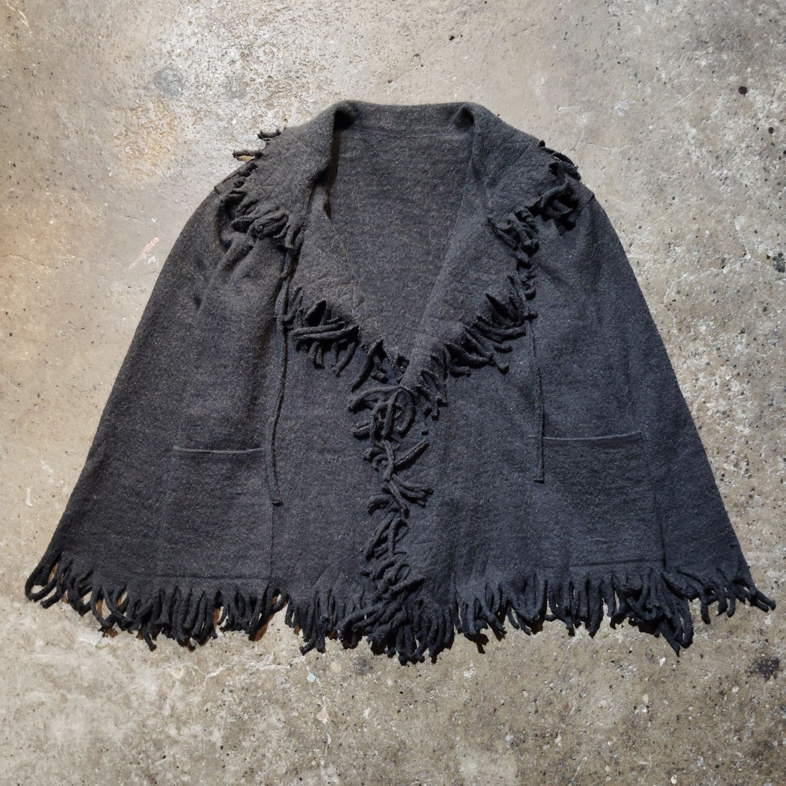 babaghuri アルパカ混 フリンジ カーディガン ババグーリ ウール 7,630円