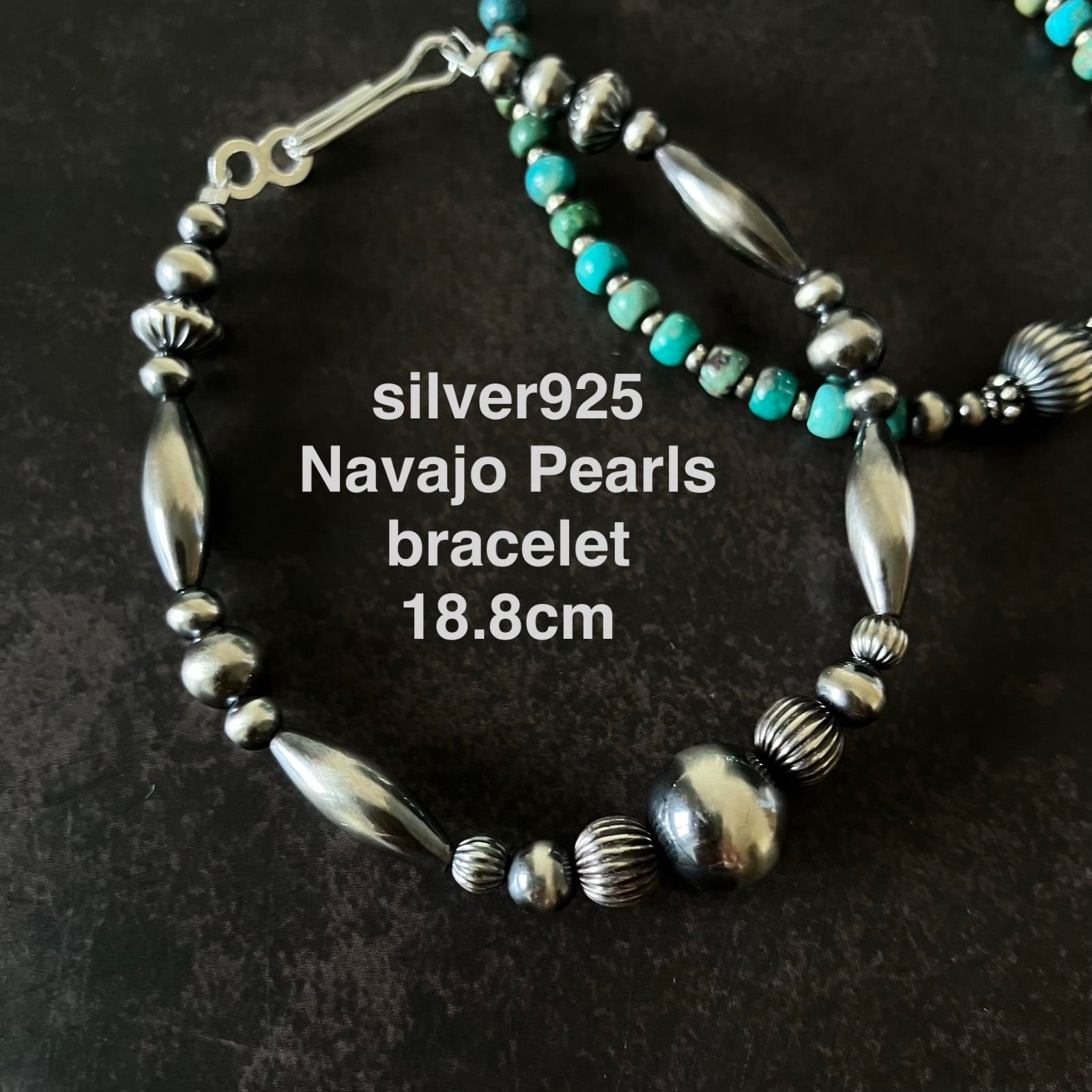 silver925ナバホパールづくしのブレスレット18.8cm メンズ 最大10mm Jjxjff?)(