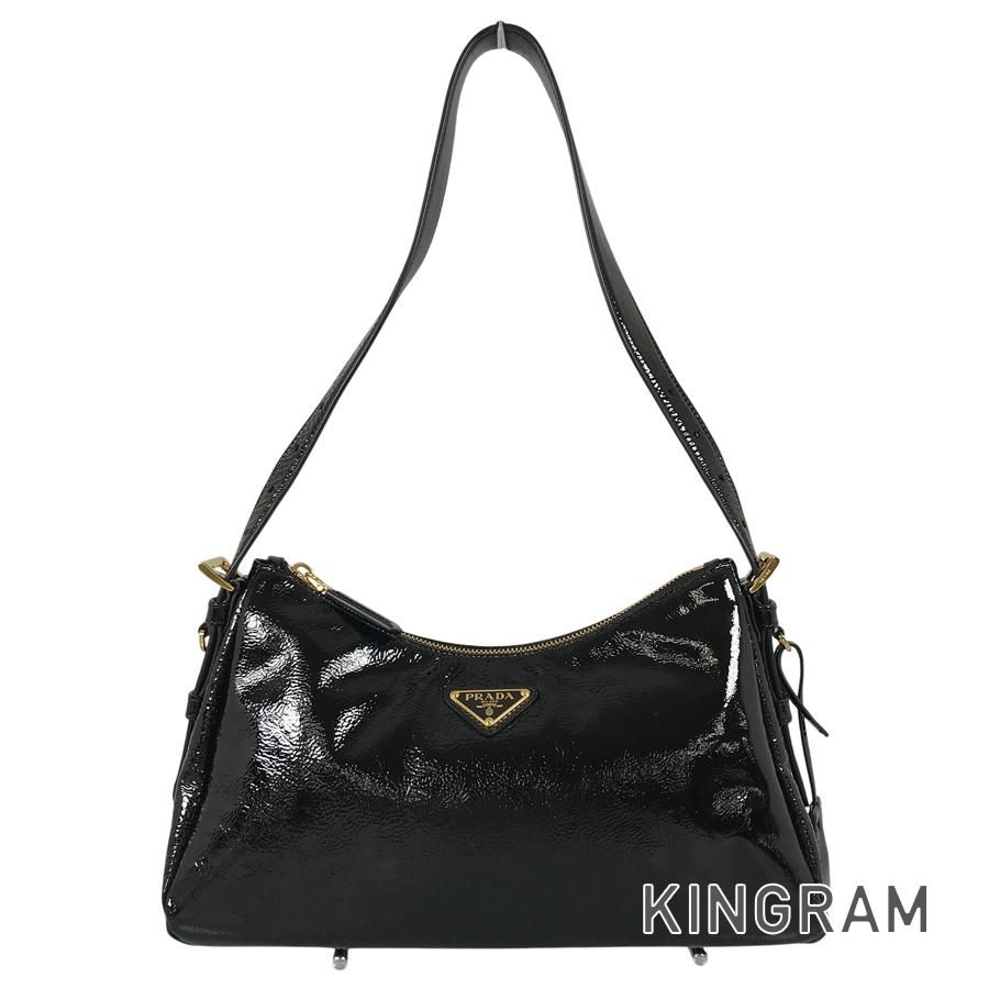 プラダ PRADA エメ ミディアム 1BC229 2DNT F0002 パテントレザー ショルダーバッグ sst【中古】 175,049円