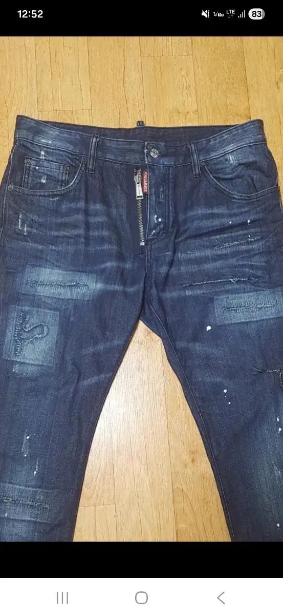(正規品 - ほぼ新品) DSQUARED2 ウォッシュ ペインティング ツイスト ストレッチデニム 34 36