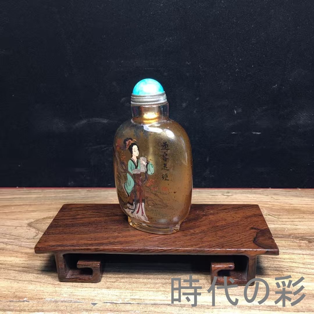 中国古美術 鼻煙壺 染付 倉庫整理品 H77-2 中国古美術 鼻煙壺 染付