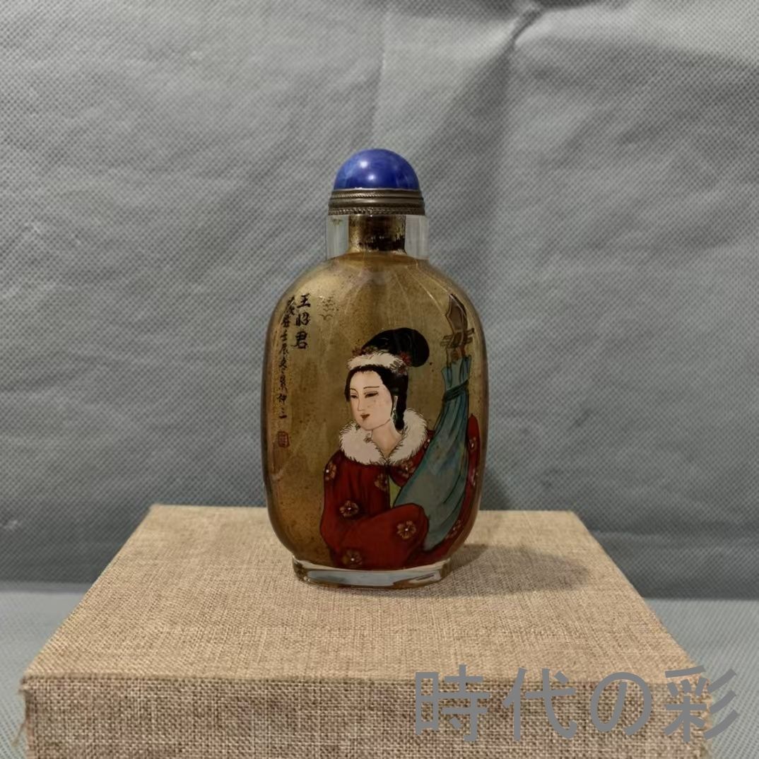 中国古美術・旧家蔵出・琉璃・内絵鼻煙壷・名家手繪「百子図」鼻煙壺・工芸品・骨董品・古玩・縁起物・時代物・R08051609