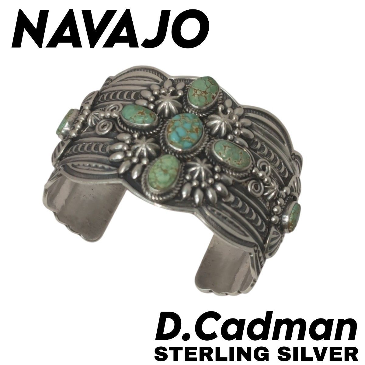 MAD062　NABAJO　ナバホ　ダレルキャドマン　ターコイズバングル 37,700円