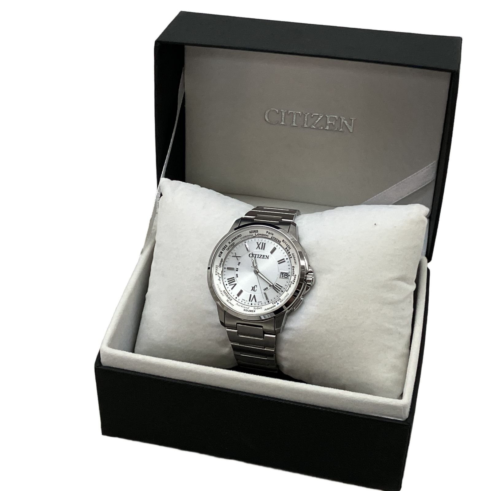 CITIZEN シチズン H149-T018335 エコドライブ XC クロスシー 電波ソーラー シルバー メンズ 腕時計 中古 C11194076