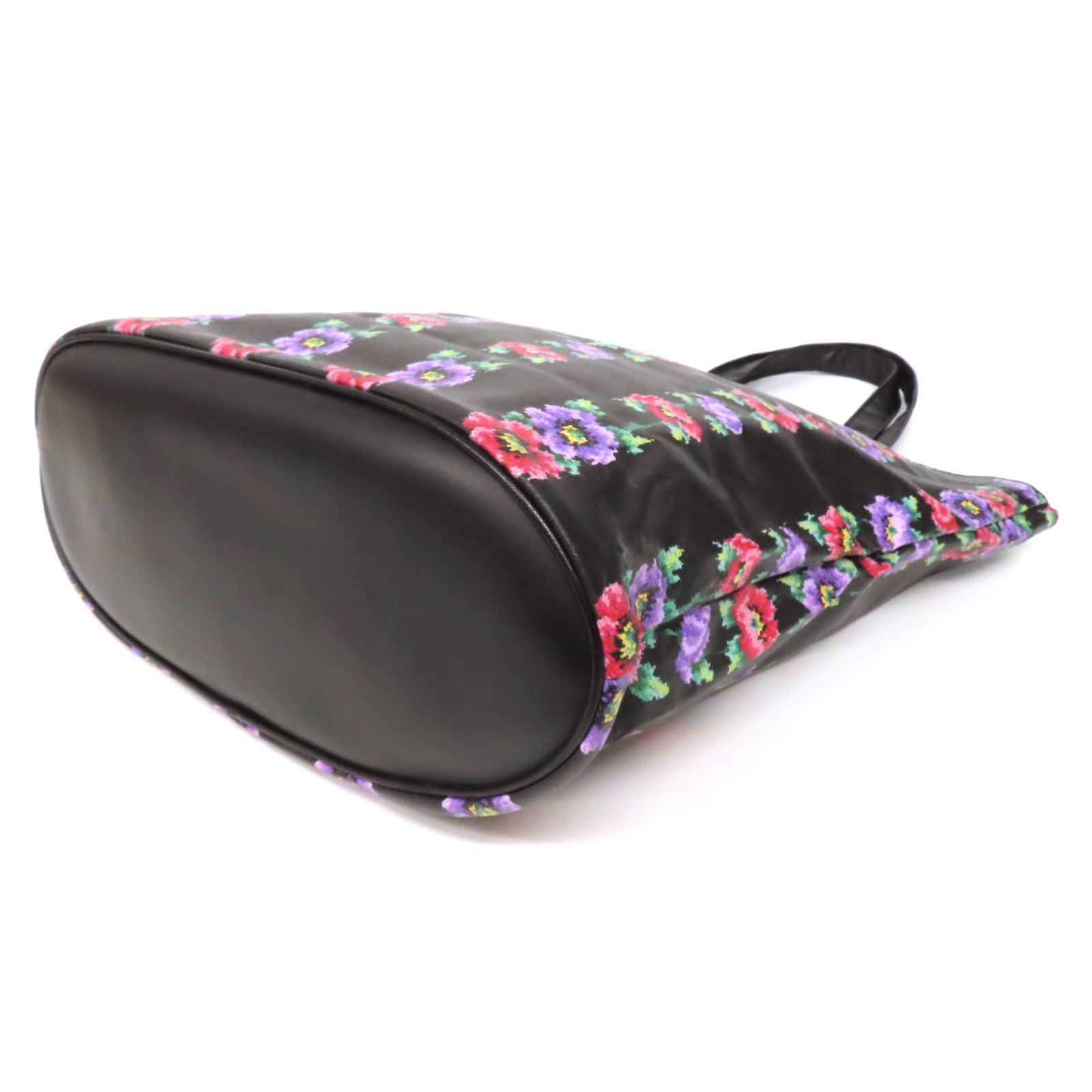 【新品未使用品】★上品★Feiler フェイラー　レア物　★総花柄　黒 FEILER(フェイラー) 花 フラワー ハンドバッグ 黒 ブラック シェニール