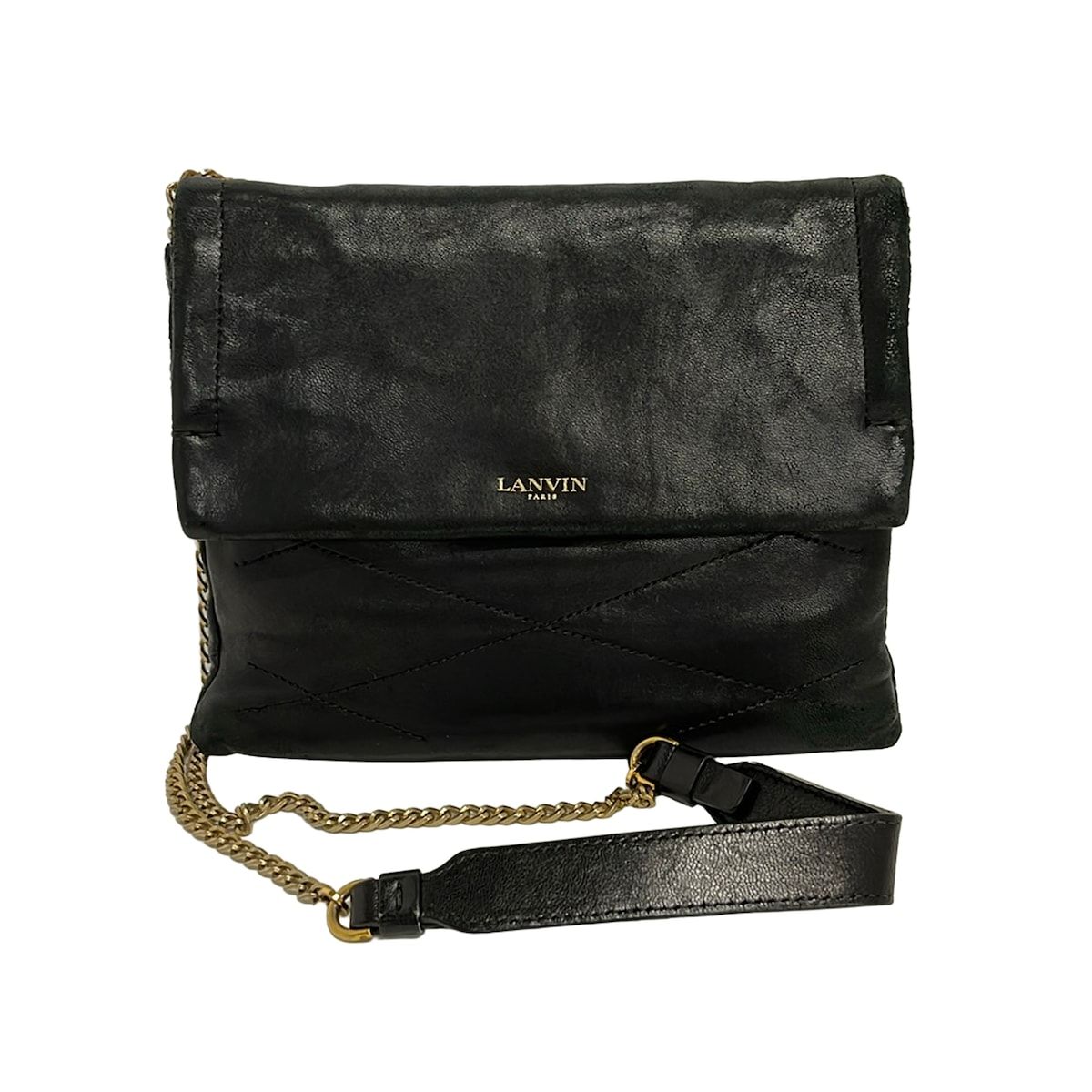 LANVIN(ランバン) ショルダーバッグ - 黒 チェーンショルダー レザー