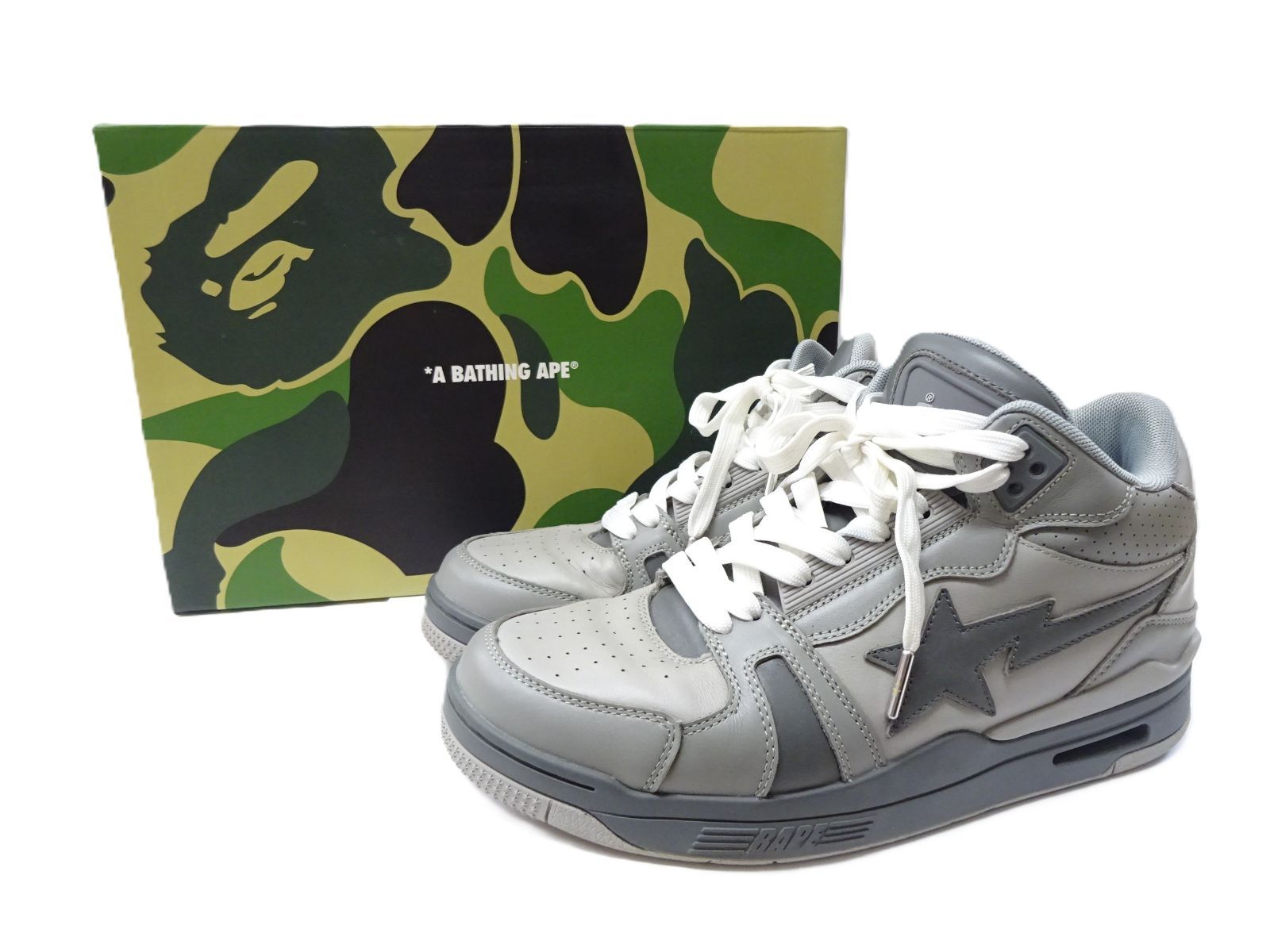 A BATHING APE エイプ CLUTCH STA ＃1 グレー スニーカー BAPE 9 27cm 