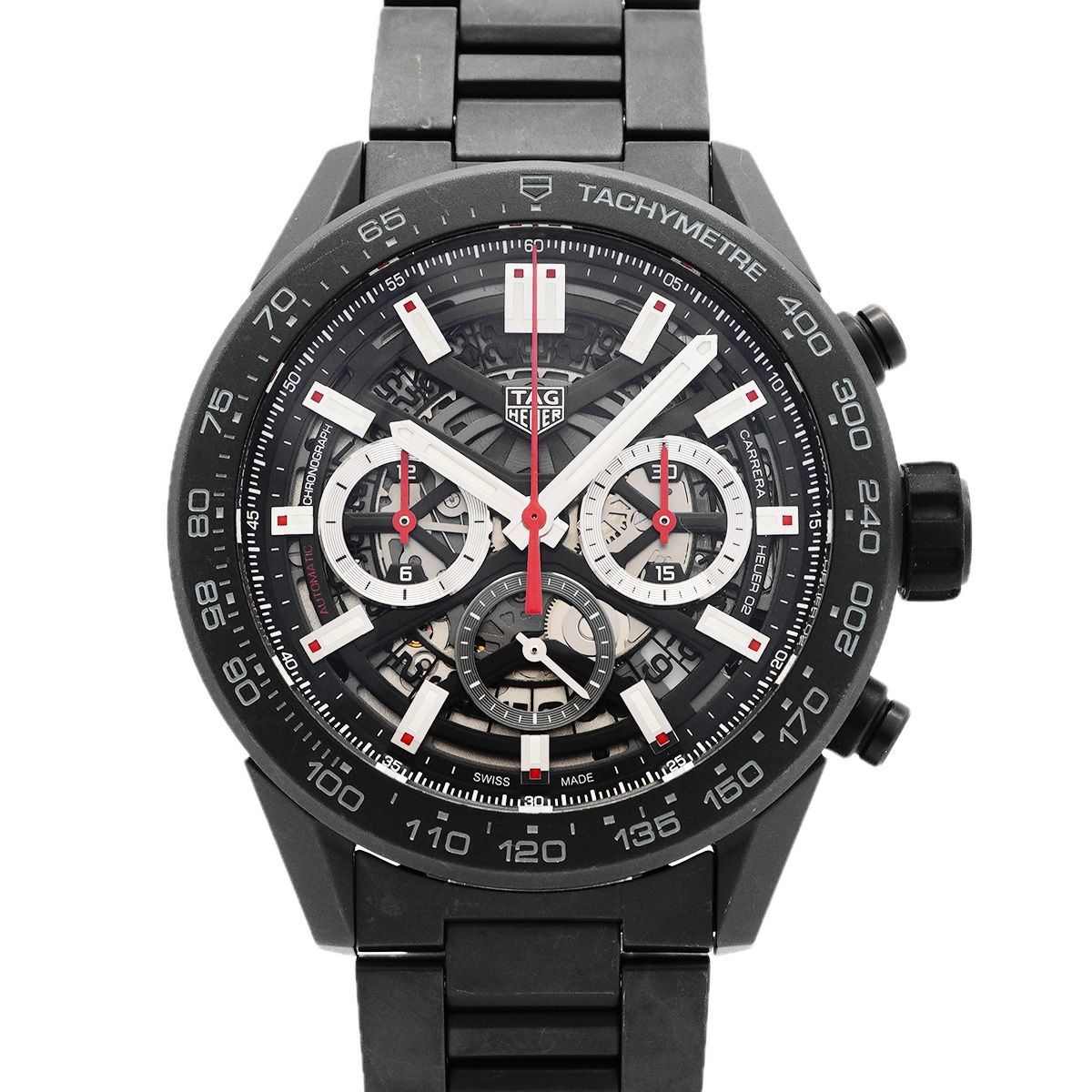 【6wec0232】タグホイヤー カレラ CBG2A90 スケルトン文字盤【中古】腕時計 メンズ
