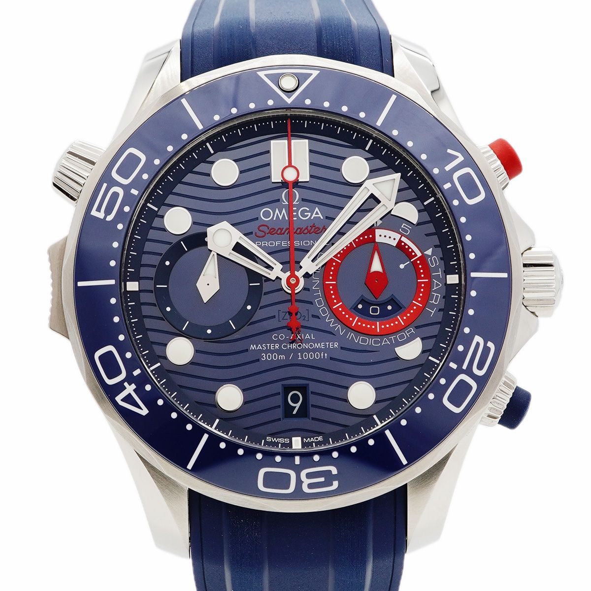 【6wec0233】オメガ シーマスター ダイバー300M アメリカズカップ 210.30.44.51.03.002 青文字盤【中古】腕時計 メンズ