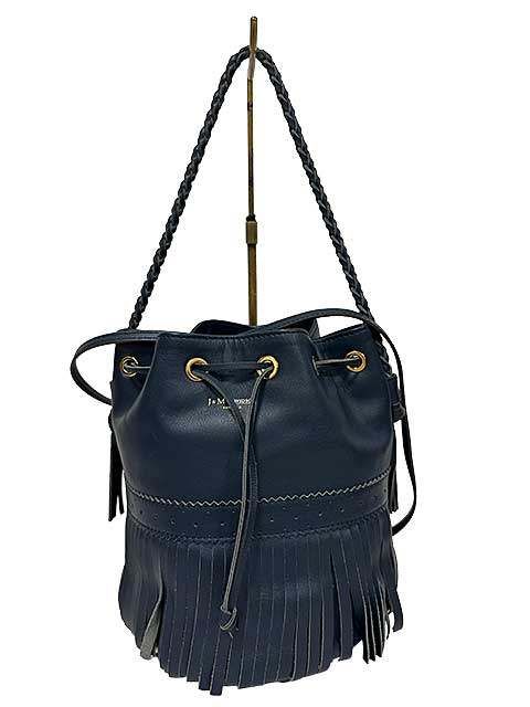 J&M DAVIDSON フリンジ ショルダーバッグ ネイビー J&M DAVIDSON 