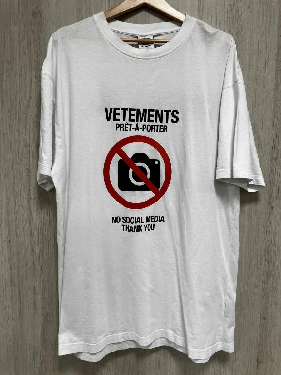 VETEMENTS/ヴェトモン/半袖Tシャツ/ANTI-SOCIAL T/20AW/ホワイト/Lサイズ/UAH21TR546