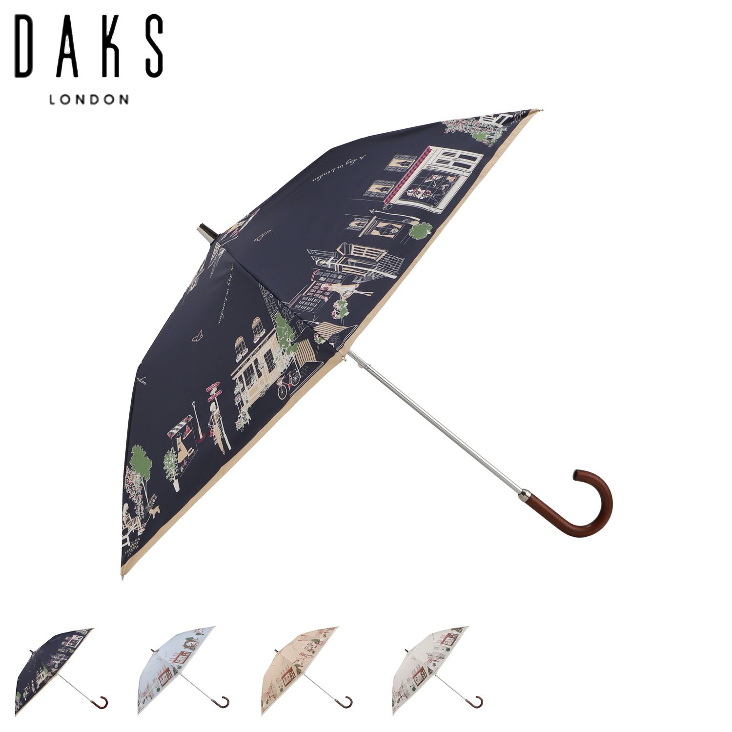 ダックス DAKS 日傘 雨傘 晴雨兼用 折りたたみ傘 2段 レディース 50cm UVカット 紫外線対策 22-125-12216-51