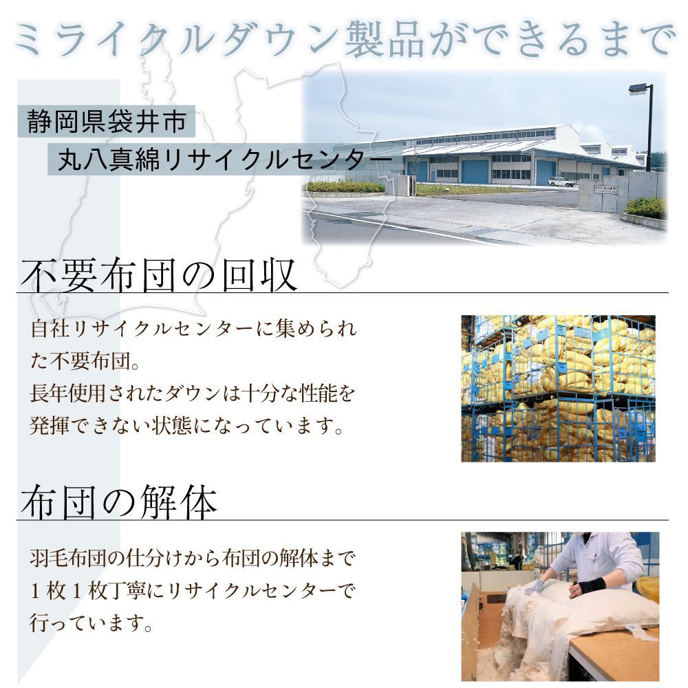 【送料無料】【 ダブル 】 丸八真綿 肌掛けふとん 肌掛け 布団 羽毛布団 ダウンケット ミライクルダウン ダウン75% ダブル 0.3kg リサイクル 肌掛けケット 洗える かわいい エコ 無地 羽毛 アイボリー グレー タタキキルト