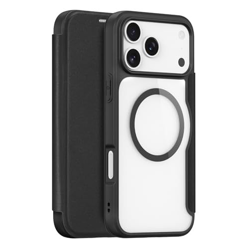 ☆新品☆iPhone 17 Pro ケース 17 Pro 手帳型 ワイヤレス充電対応 超薄型 軽量 高級PUレザー 手帳型 背面クリア カード 入れ2枚 アイフォンケース 耐衝撃 レンズ保護 カバー (ブラック, iPhone 17 Pro) 10259811