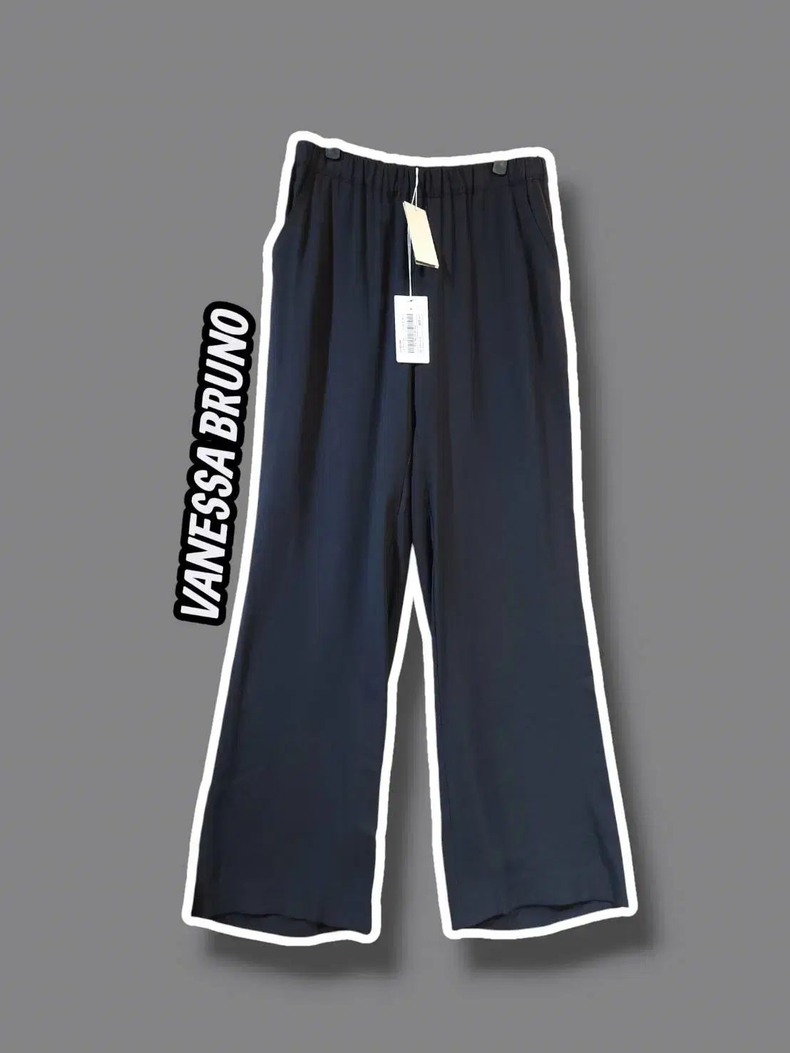 38/ ヴァネッサ ブリューノ 24ss バンディング ワイド パンツ ブラック 新品 /0519