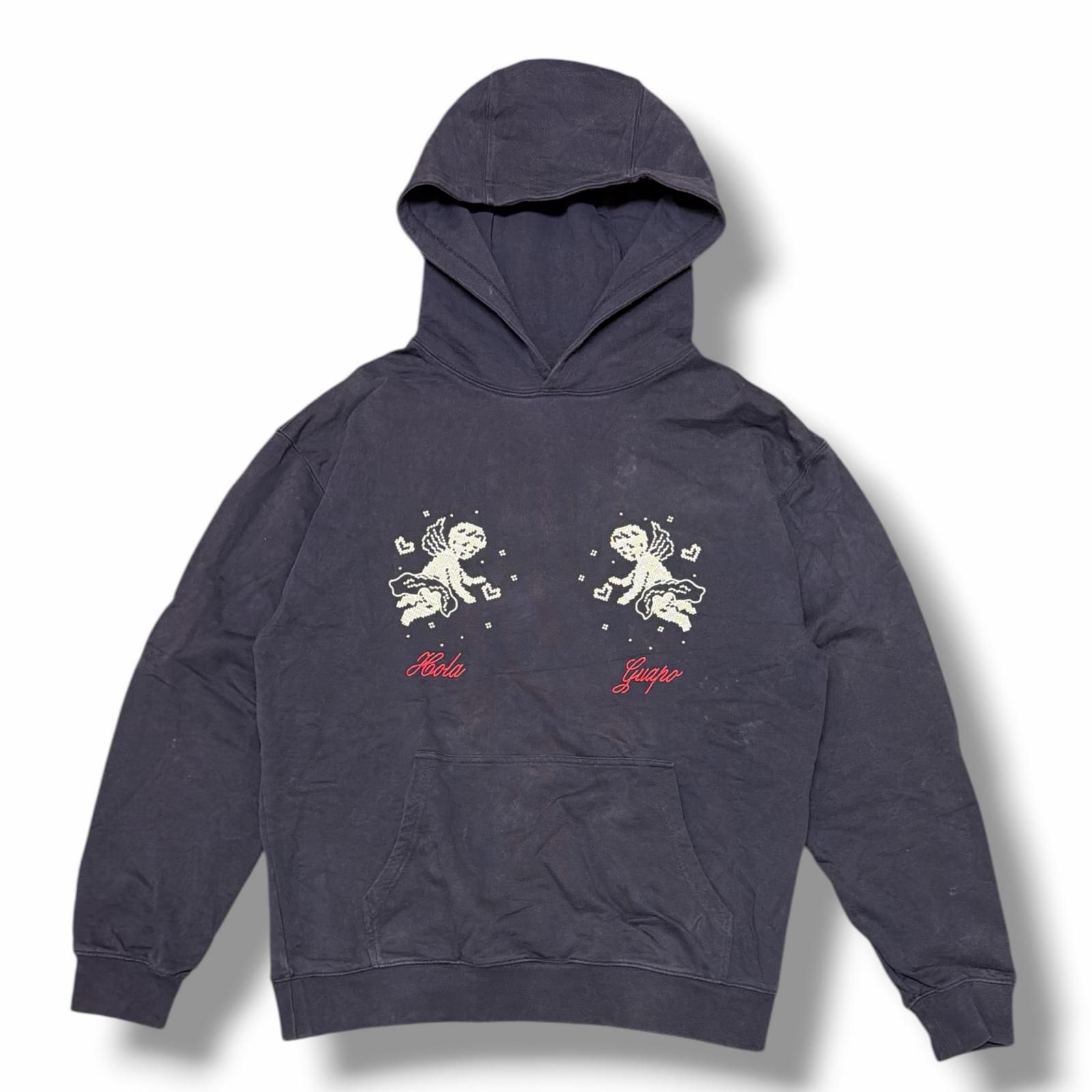 参考上代33000円 Carne Bollente Hola Guapo オラ・グアポ スウェットフーディー パーカー カルネボレンテ ネイビー M （15512M）
