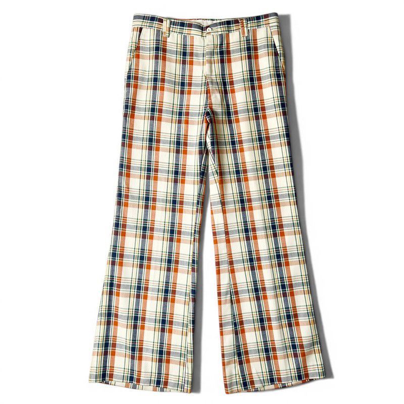 70s Levis Panatela チェック ベルボトム スラックス パンツ W34 L31 / 70年代 ビンテージ リーバイス パナテラ ブーツカット スタプレ フレア
