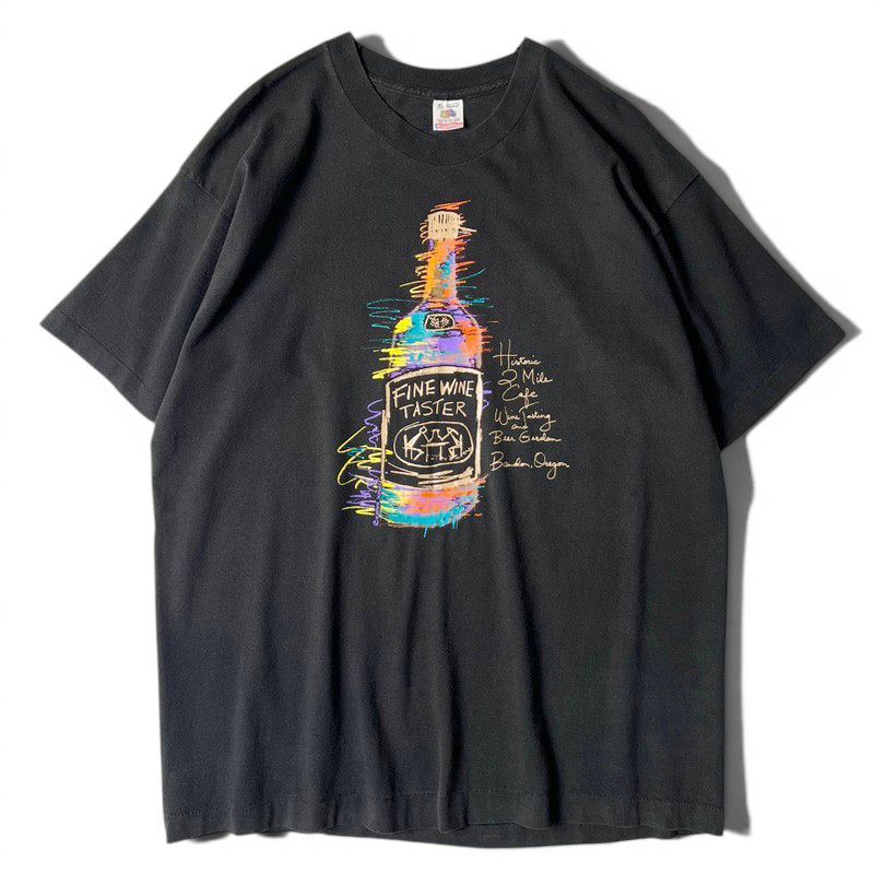 90s USA製 Keehn Scenes ワイン スーベニア プリント 半袖 Tシャツ XL / 90年代 アメリカ製 オールド シングル ブラック 黒 アート 企業 6,970円