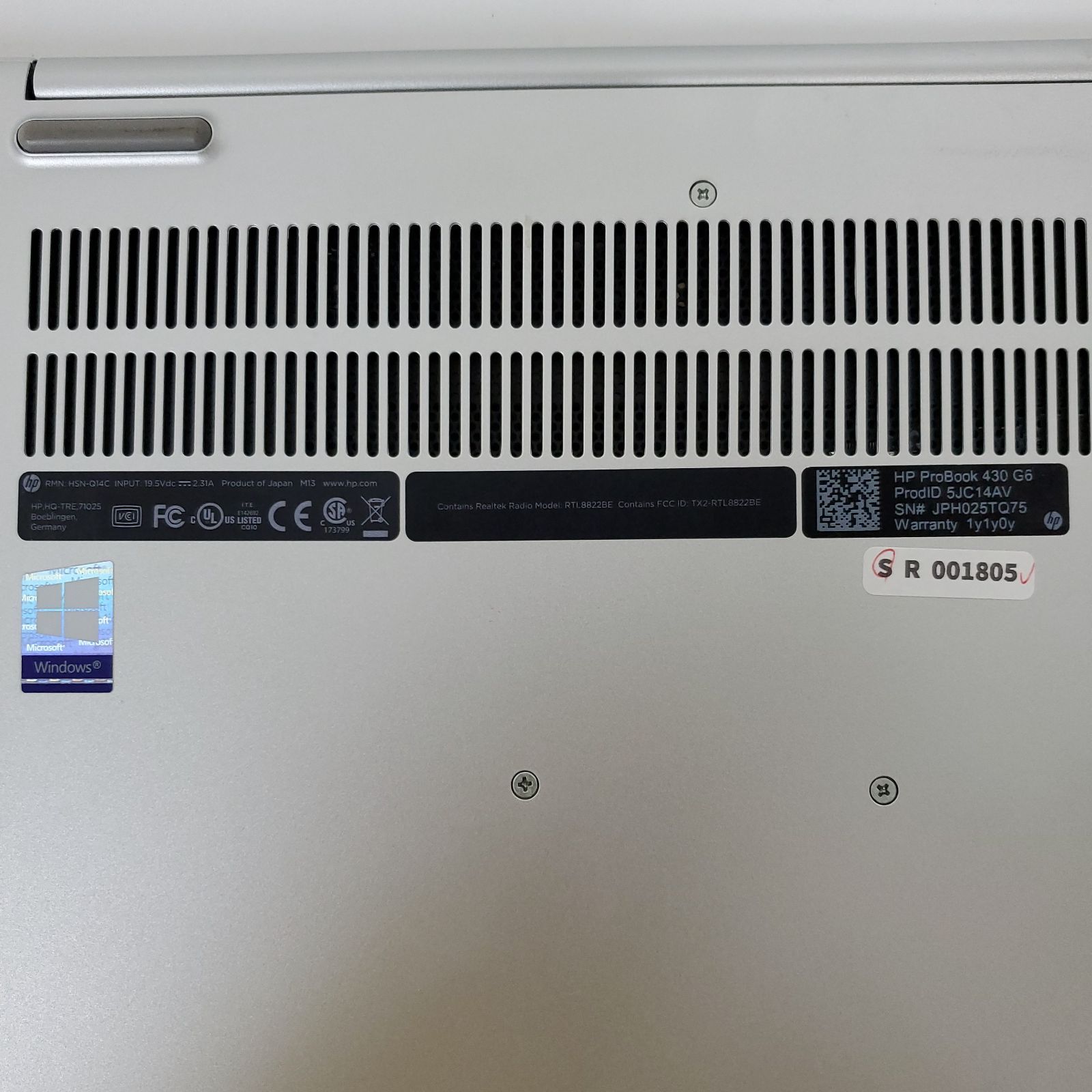 HP Probook 430 G6・Intel Core i5・メモリ8GB・SSD256GB・Win11 Pro