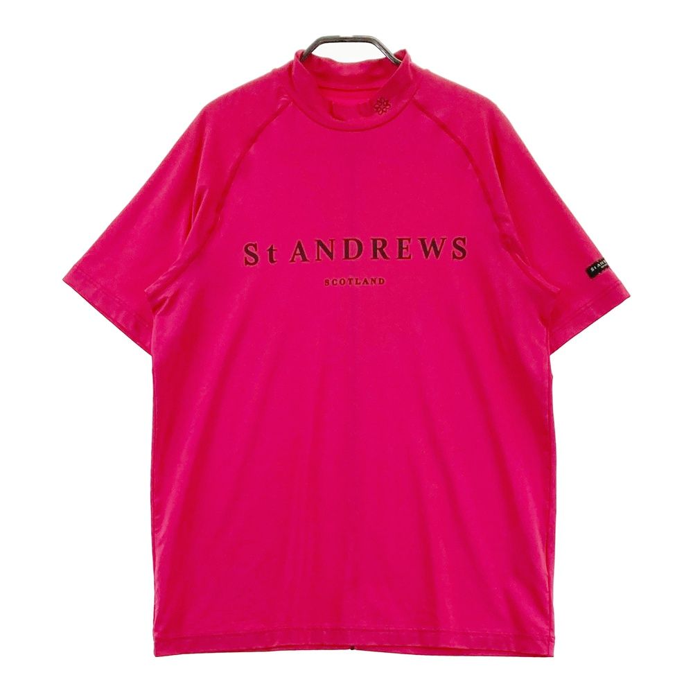 サイズ：L ST ANDREWS セントアンドリュース モックネック 半袖Tシャツ ピンク系 [240101692174] ゴルフウェア メンズ ストスト