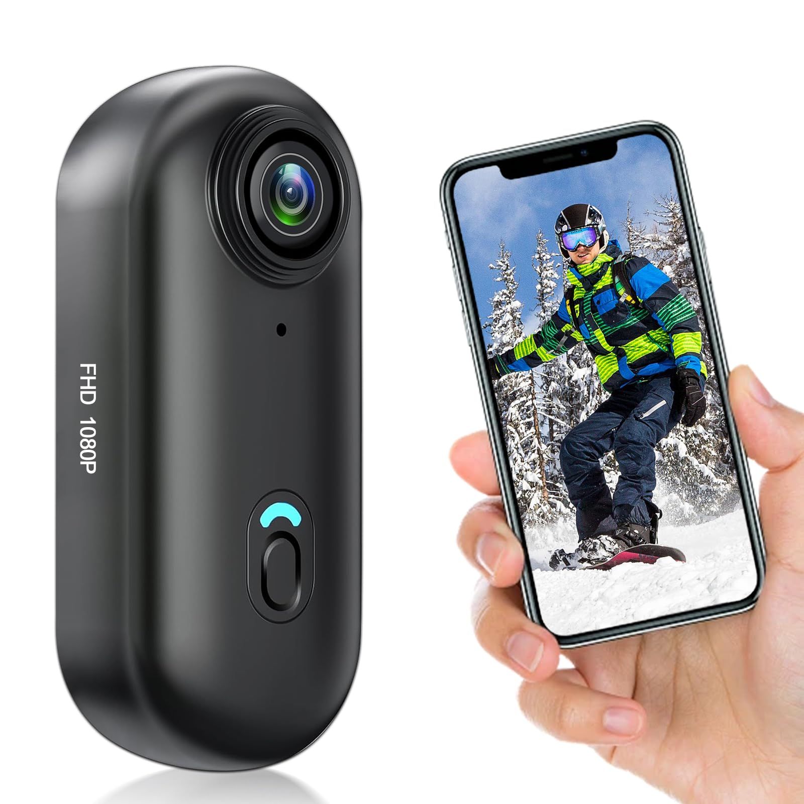 【新品】Yolanda 1080Pアクションカメラ ウェアラブルカメラ 120度広角小型Vlogビデオカメラ ボディカメラ WiFi スマホ連携 バッテリー寿命150分 連続録画 30m防水(IPX8) Android/IOS対応 軽量 Vl e420bb98