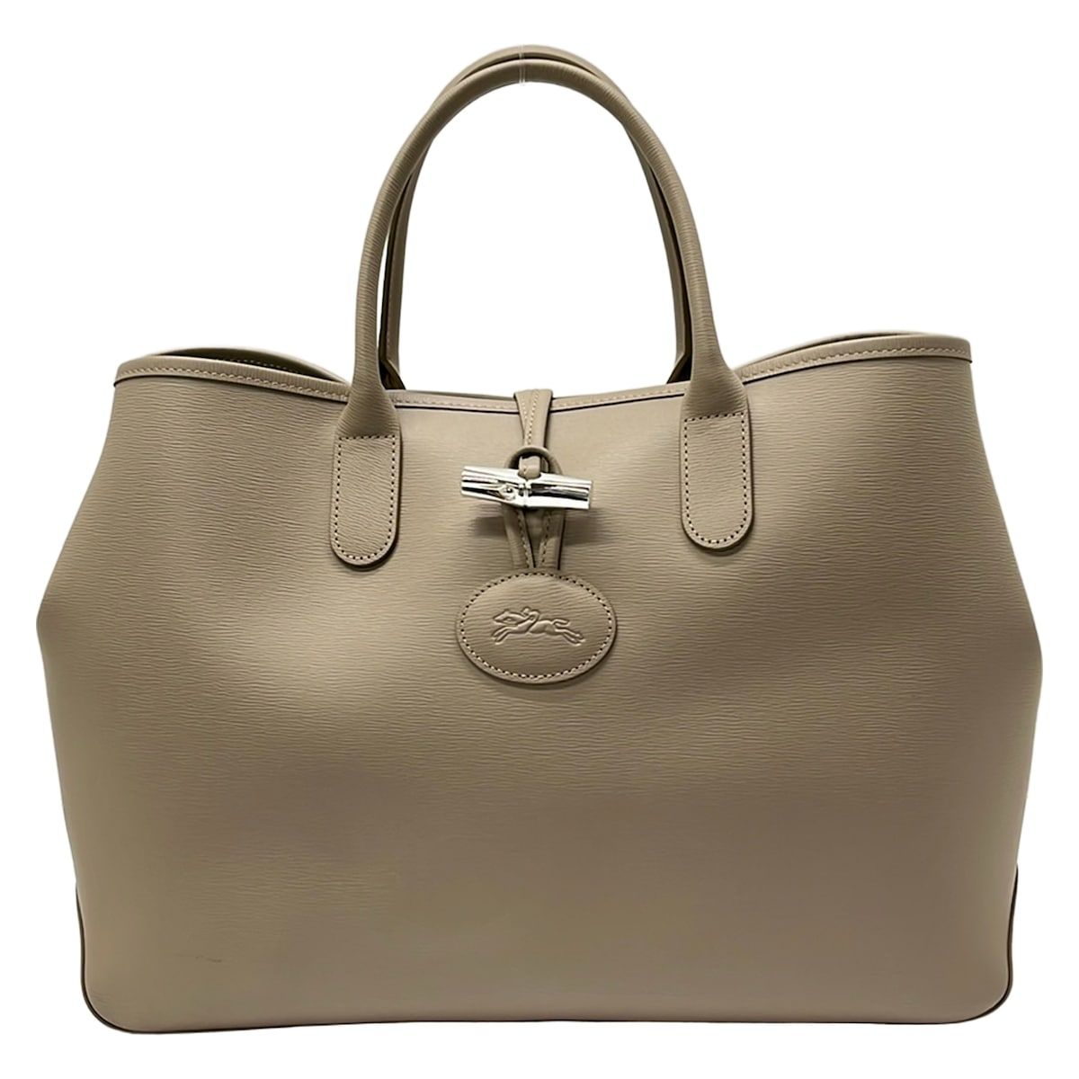 ロンシャン Longchamp ロゾ トートバッグ グレー レザー LONGCHAMP(ロンシャン) トートバッグ ロゾ グレーベージュ レザー