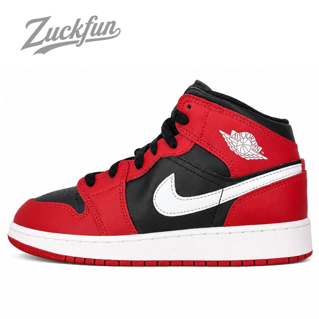 NIKE AIR JORDAN 1 MID BLACK GYM RED WHITE ナイキ エア ジョーダン 1 ミッド カット ブラック ジムレッド ホワイト 白 ブラック 黒 23.5cm レディース スニーカー U11555