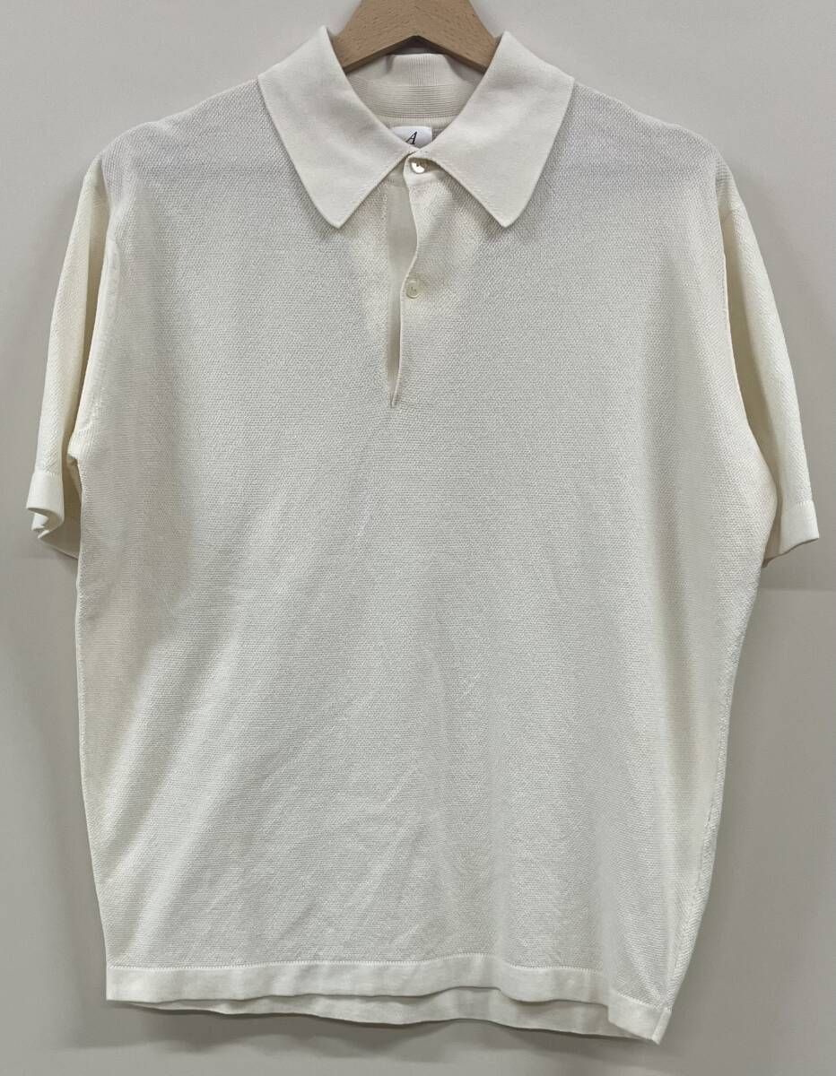 ANATOMICA/アナトミカ 半袖ポロシャツ STATHAM KNIT POLO/ステイサム ニットポロ ホワイト サイズ3