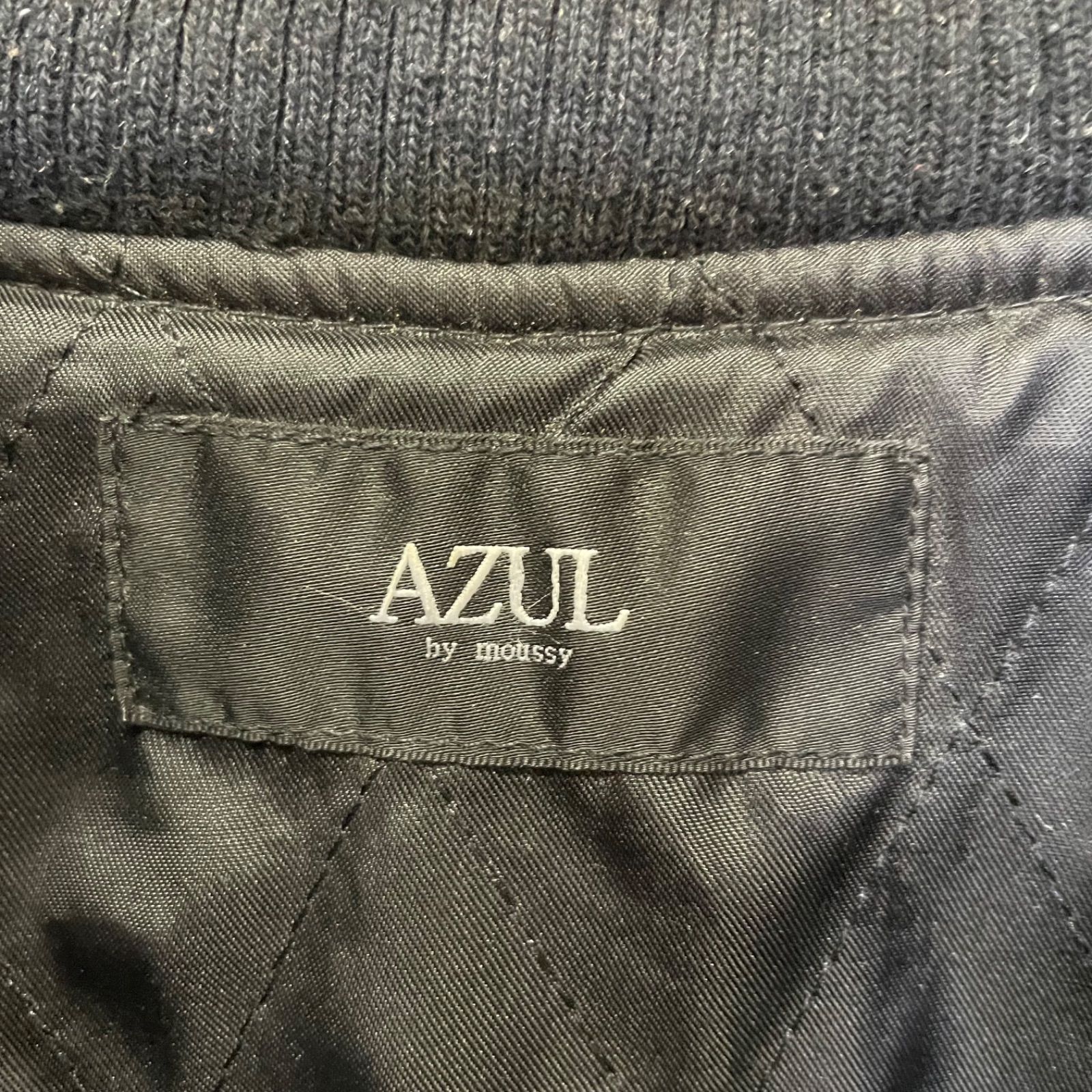 Y-768】AZUL アズール メンズ L スタジャン ブラック ブルゾン 