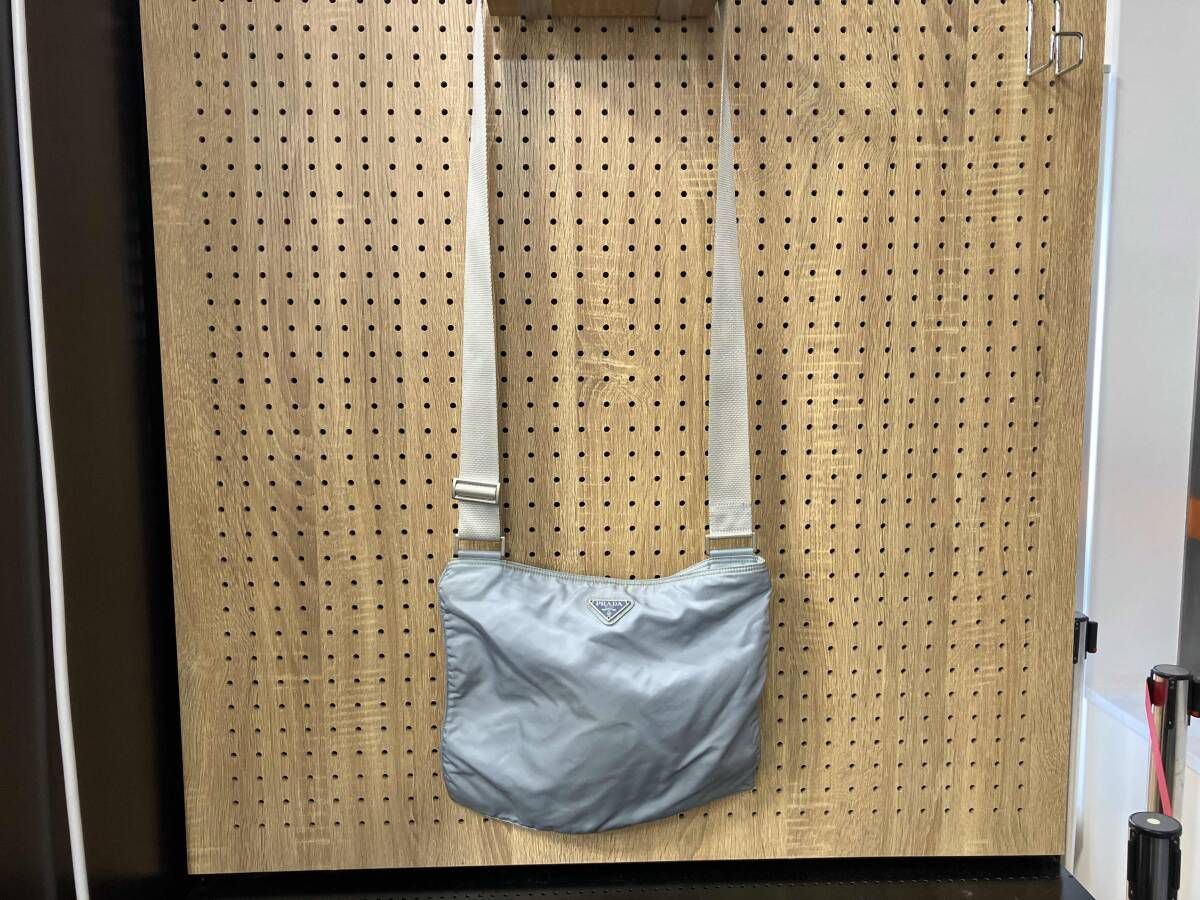 PRADA バッグ 三角ロゴプレートショルダーブルーグレー 8,554円