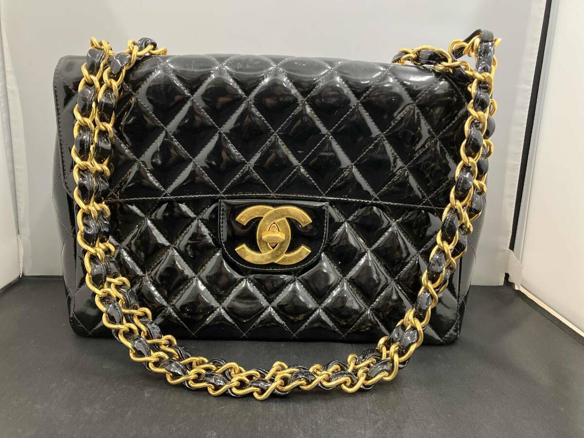 CHANEL デカマトラッセ30 4153774 チェーンショルダー ターンロック バッグ